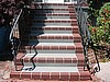 Steps with overlay with brick border pattern